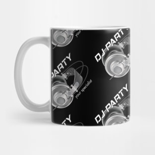 DJ Headphones, Party Specialist, music pattern Mug